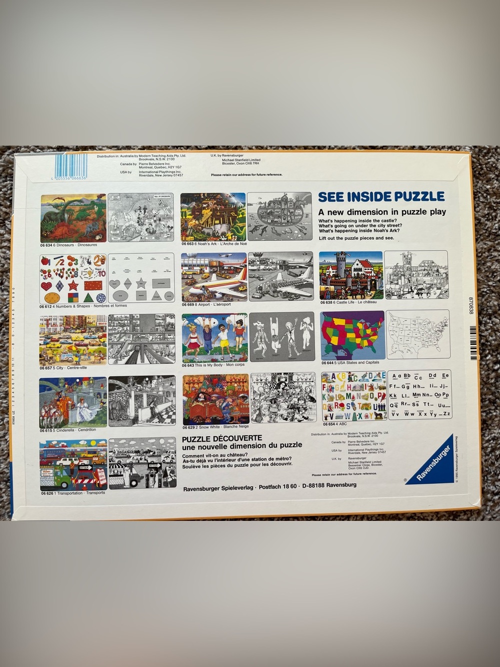 Ravensburger Noah’s Ark 45-piece See Inside Vintage Puzzle - Picture 5 of 6